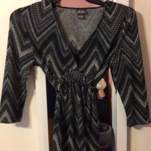 Grey black and sliver printed dress